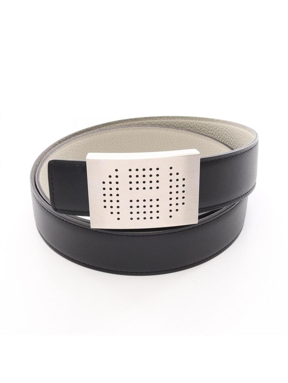 Hermes Reversible Belt Leather Black #372321H52B
